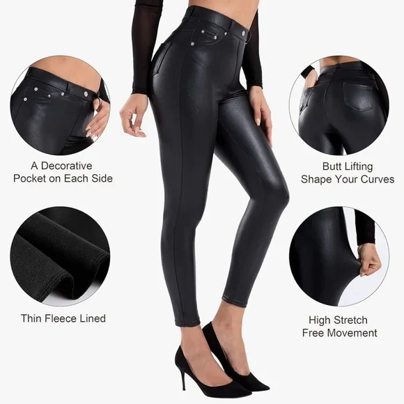 NWT- Tagoo Faux Leather Leggings -XXL - Picture 4 of 8